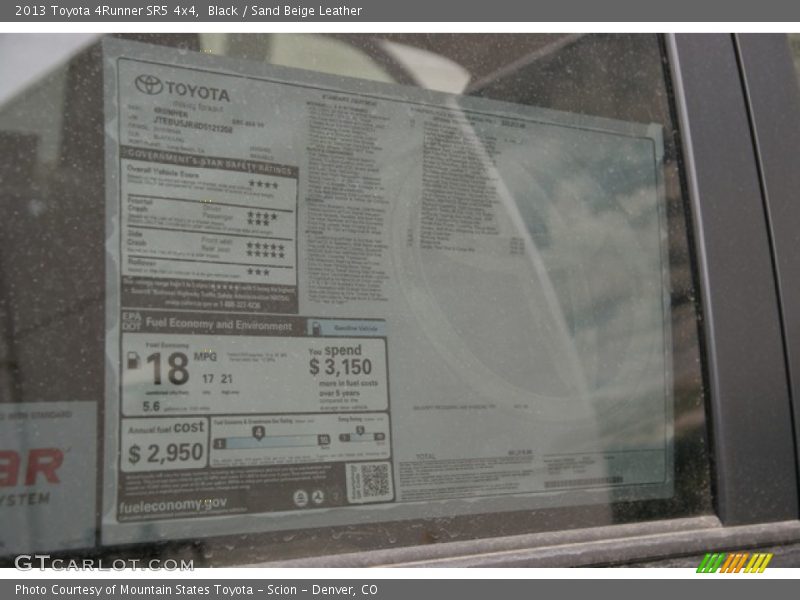 Black / Sand Beige Leather 2013 Toyota 4Runner SR5 4x4