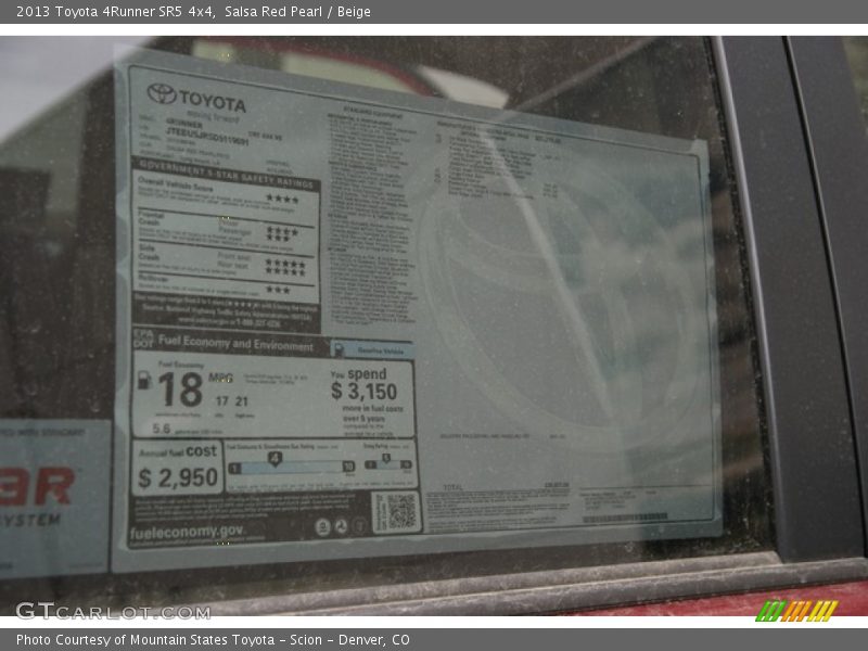 Salsa Red Pearl / Beige 2013 Toyota 4Runner SR5 4x4
