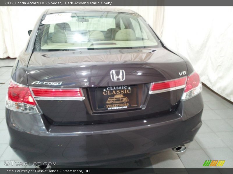 Dark Amber Metallic / Ivory 2012 Honda Accord EX V6 Sedan