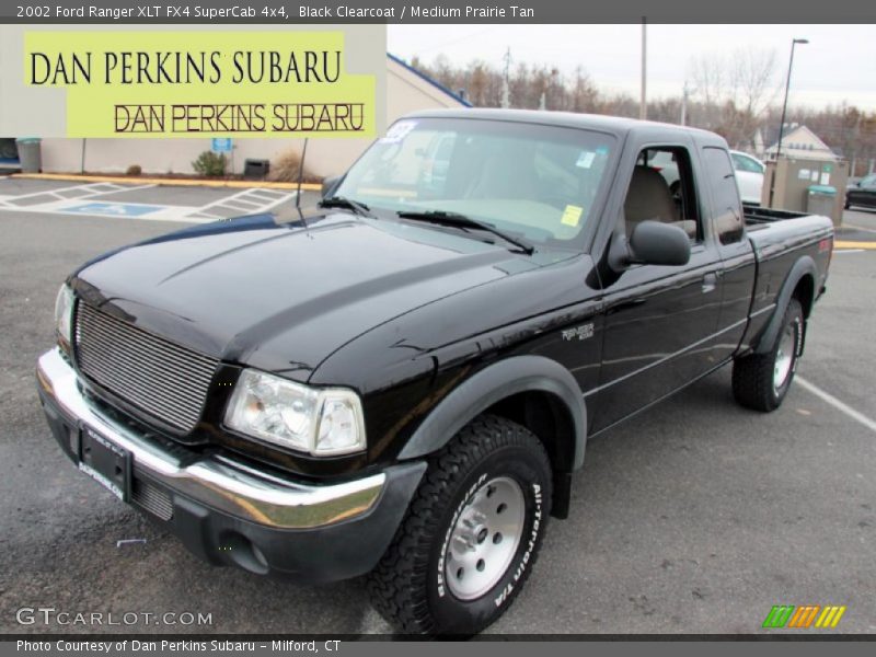 Black Clearcoat / Medium Prairie Tan 2002 Ford Ranger XLT FX4 SuperCab 4x4