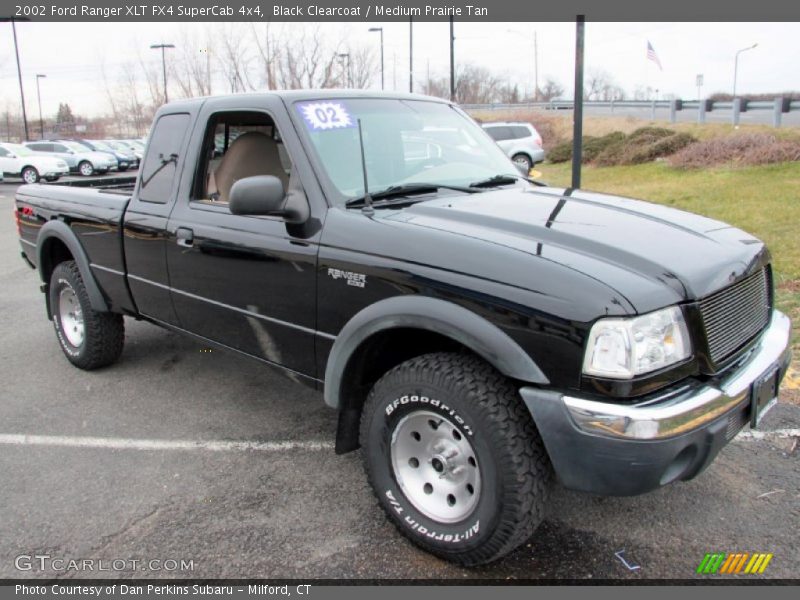 Black Clearcoat / Medium Prairie Tan 2002 Ford Ranger XLT FX4 SuperCab 4x4