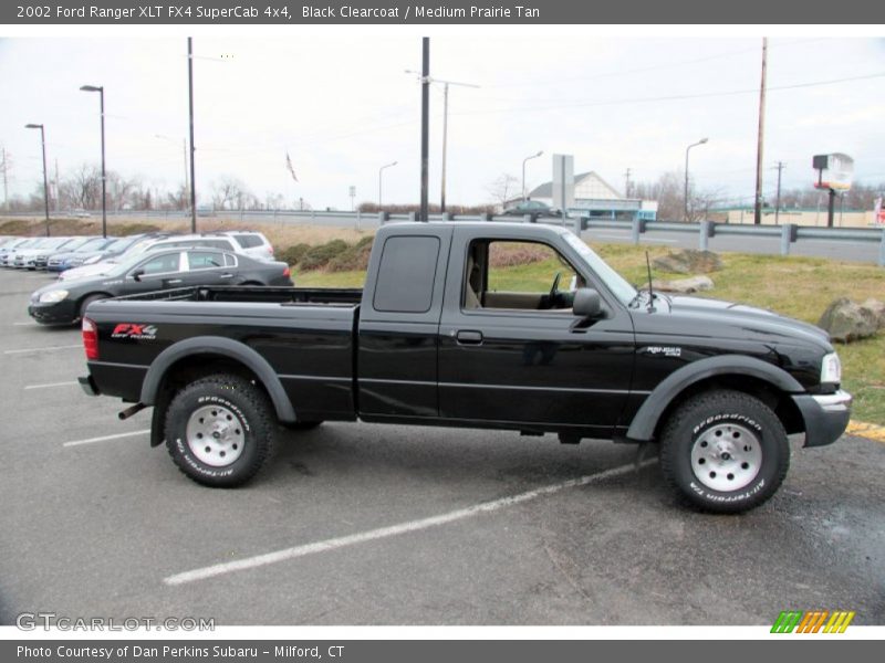 Black Clearcoat / Medium Prairie Tan 2002 Ford Ranger XLT FX4 SuperCab 4x4