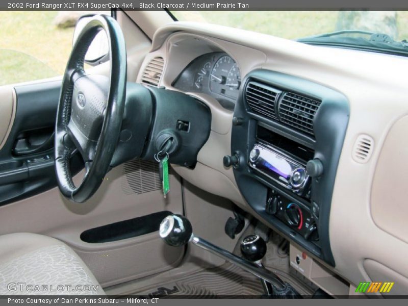 Black Clearcoat / Medium Prairie Tan 2002 Ford Ranger XLT FX4 SuperCab 4x4