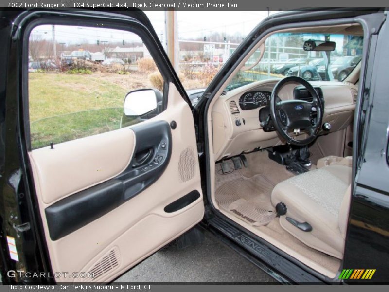 Black Clearcoat / Medium Prairie Tan 2002 Ford Ranger XLT FX4 SuperCab 4x4
