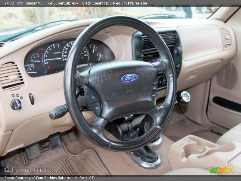Black Clearcoat / Medium Prairie Tan 2002 Ford Ranger XLT FX4 SuperCab 4x4