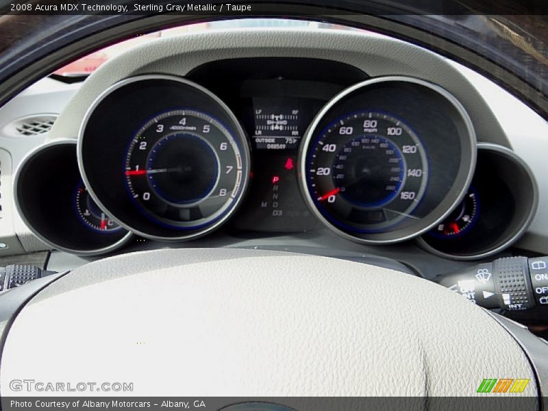 Sterling Gray Metallic / Taupe 2008 Acura MDX Technology