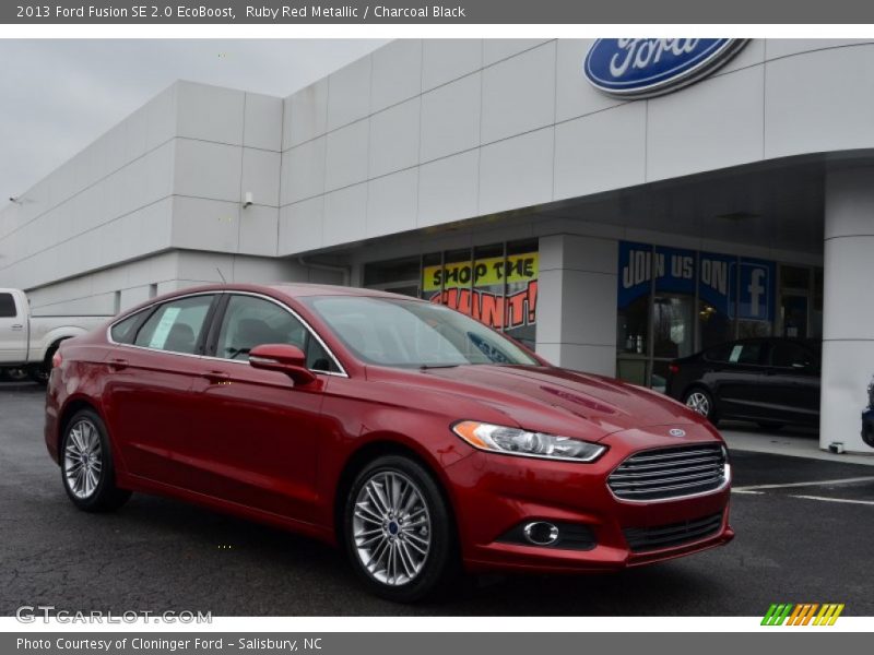 Ruby Red Metallic / Charcoal Black 2013 Ford Fusion SE 2.0 EcoBoost