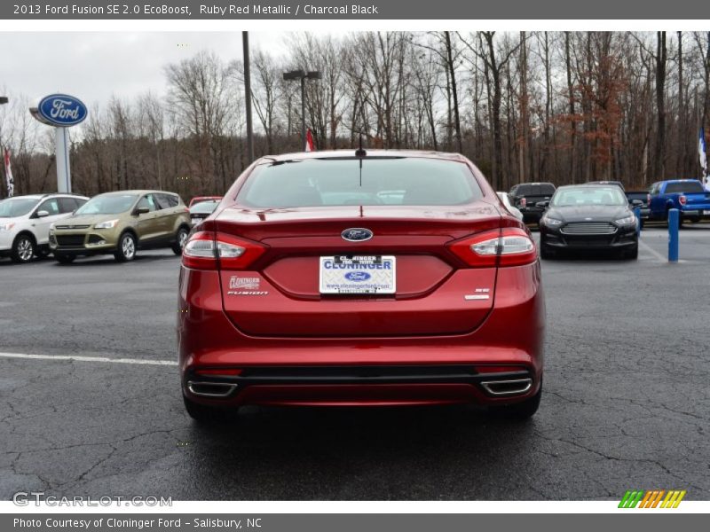 Ruby Red Metallic / Charcoal Black 2013 Ford Fusion SE 2.0 EcoBoost