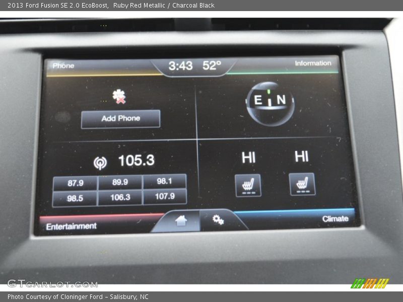 Ruby Red Metallic / Charcoal Black 2013 Ford Fusion SE 2.0 EcoBoost