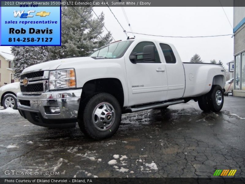 Summit White / Ebony 2013 Chevrolet Silverado 3500HD LTZ Extended Cab 4x4