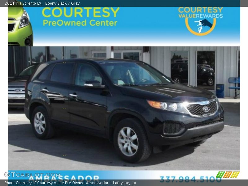 Ebony Black / Gray 2011 Kia Sorento LX
