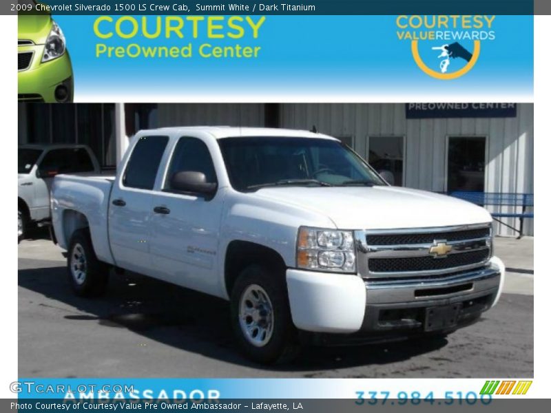 Summit White / Dark Titanium 2009 Chevrolet Silverado 1500 LS Crew Cab