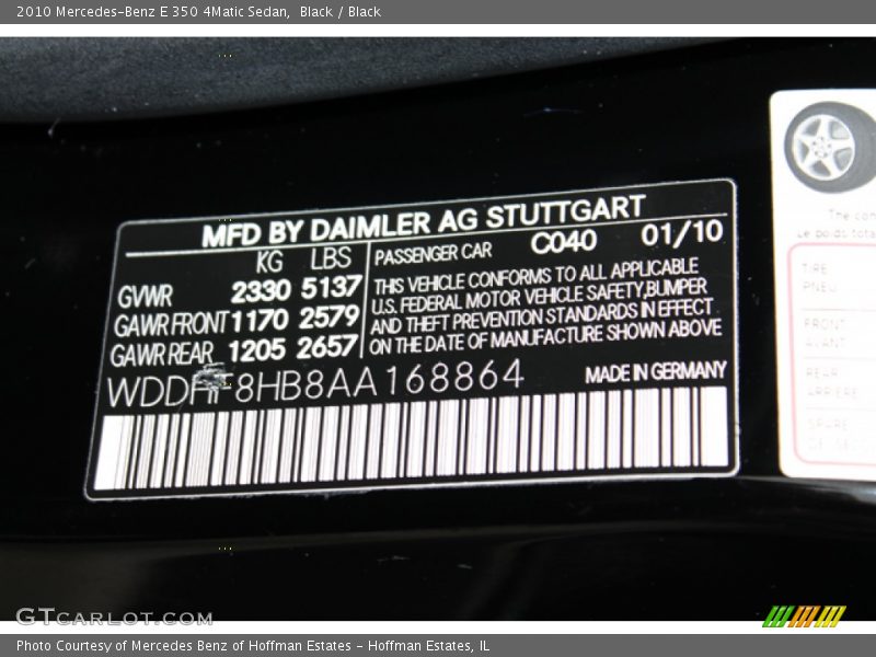 Black / Black 2010 Mercedes-Benz E 350 4Matic Sedan