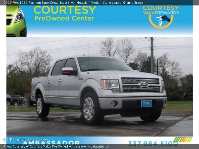 Ingot Silver Metallic / Medium Stone Leather/Sienna Brown 2010 Ford F150 Platinum SuperCrew