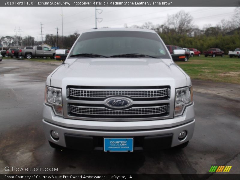 Ingot Silver Metallic / Medium Stone Leather/Sienna Brown 2010 Ford F150 Platinum SuperCrew