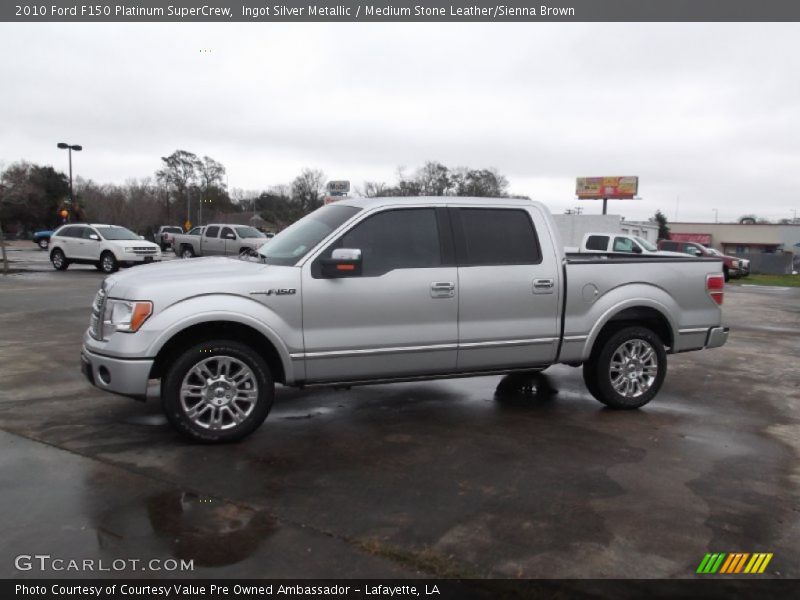 Ingot Silver Metallic / Medium Stone Leather/Sienna Brown 2010 Ford F150 Platinum SuperCrew