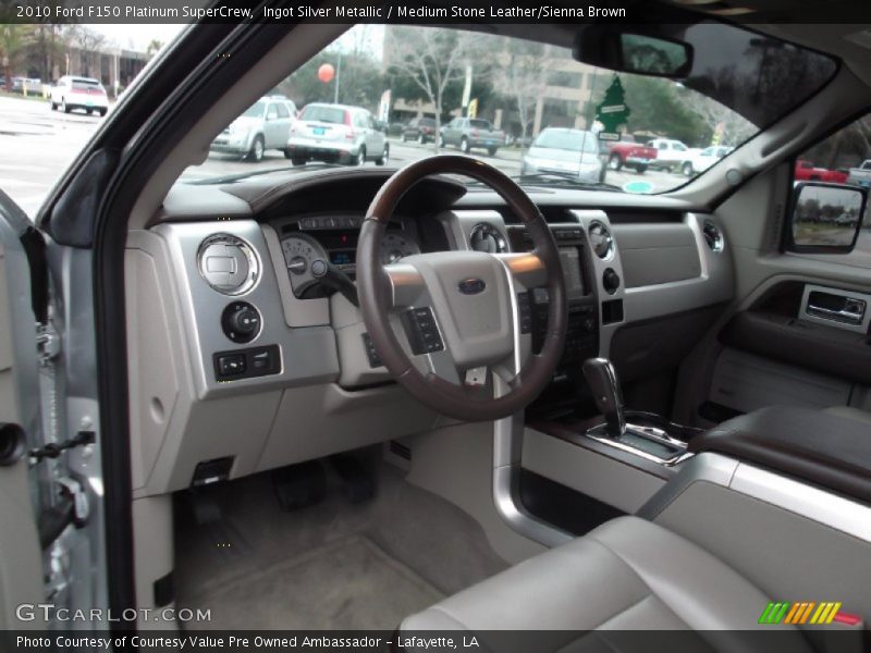 Ingot Silver Metallic / Medium Stone Leather/Sienna Brown 2010 Ford F150 Platinum SuperCrew