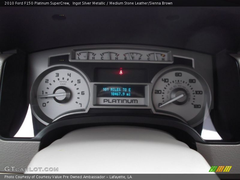 Ingot Silver Metallic / Medium Stone Leather/Sienna Brown 2010 Ford F150 Platinum SuperCrew