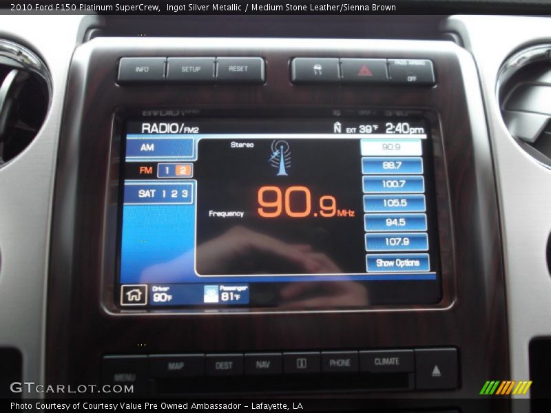 Ingot Silver Metallic / Medium Stone Leather/Sienna Brown 2010 Ford F150 Platinum SuperCrew