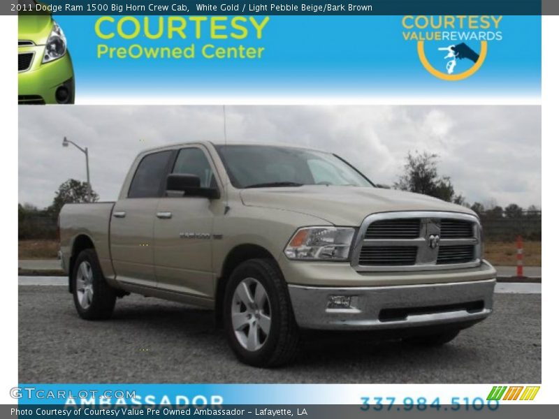 White Gold / Light Pebble Beige/Bark Brown 2011 Dodge Ram 1500 Big Horn Crew Cab