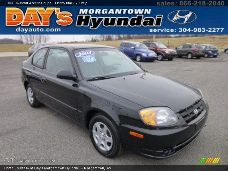 Ebony Black / Gray 2004 Hyundai Accent Coupe