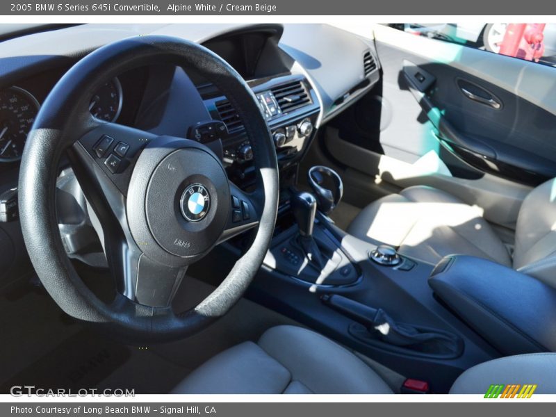 Alpine White / Cream Beige 2005 BMW 6 Series 645i Convertible