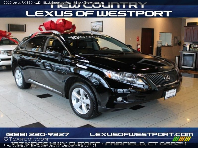 Black Sapphire Pearl / Black/Brown Walnut 2010 Lexus RX 350 AWD