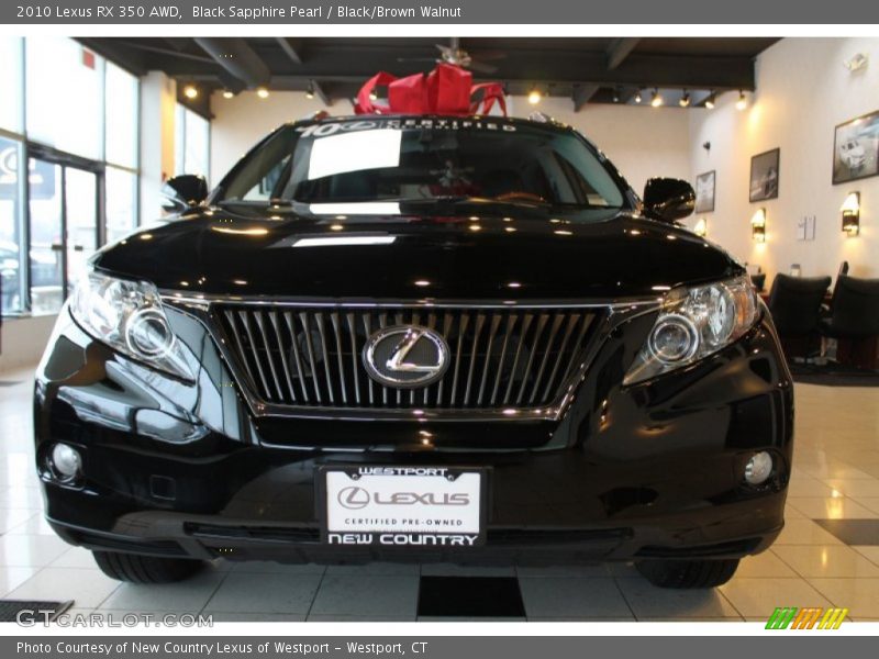 Black Sapphire Pearl / Black/Brown Walnut 2010 Lexus RX 350 AWD