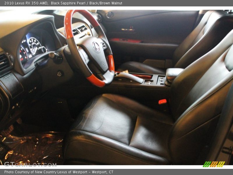Black Sapphire Pearl / Black/Brown Walnut 2010 Lexus RX 350 AWD