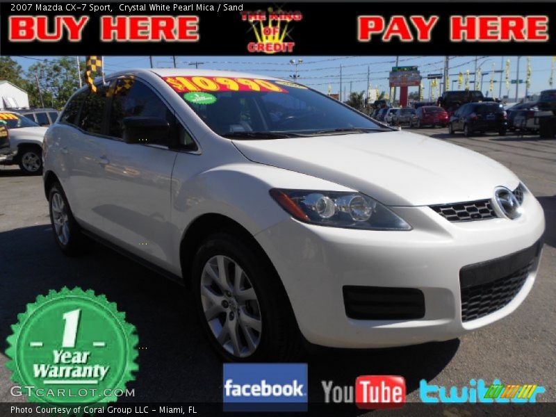 Crystal White Pearl Mica / Sand 2007 Mazda CX-7 Sport
