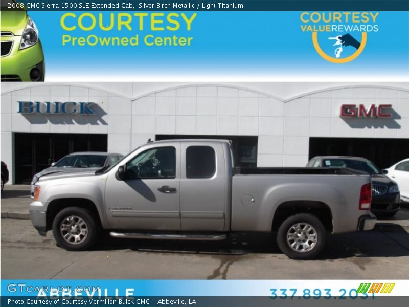 Silver Birch Metallic / Light Titanium 2008 GMC Sierra 1500 SLE Extended Cab