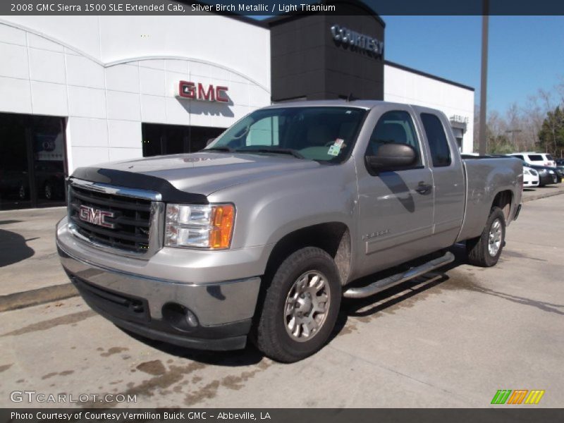Silver Birch Metallic / Light Titanium 2008 GMC Sierra 1500 SLE Extended Cab