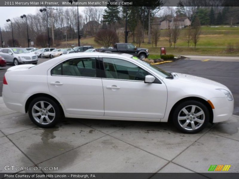 White Platinum Metallic Tri- coat / Camel 2011 Mercury Milan I4 Premier
