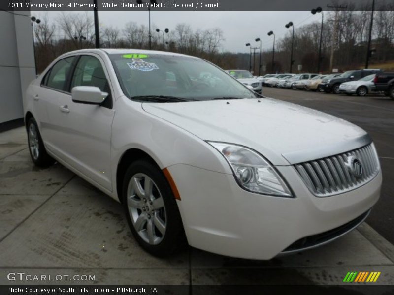 White Platinum Metallic Tri- coat / Camel 2011 Mercury Milan I4 Premier