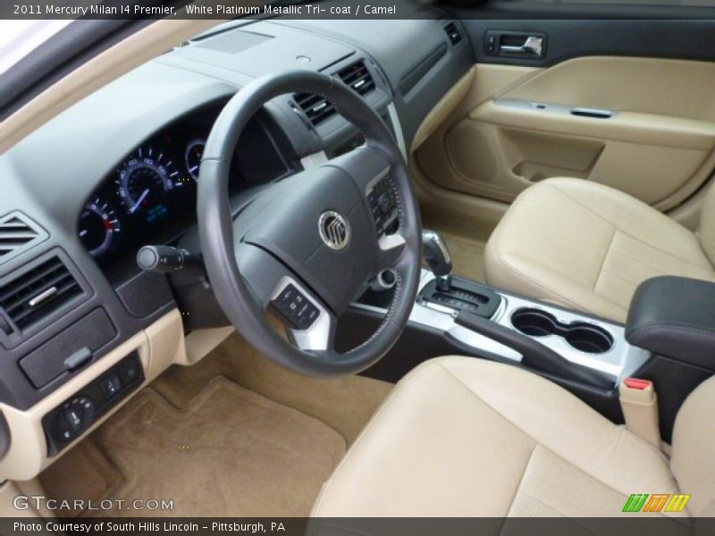 White Platinum Metallic Tri- coat / Camel 2011 Mercury Milan I4 Premier