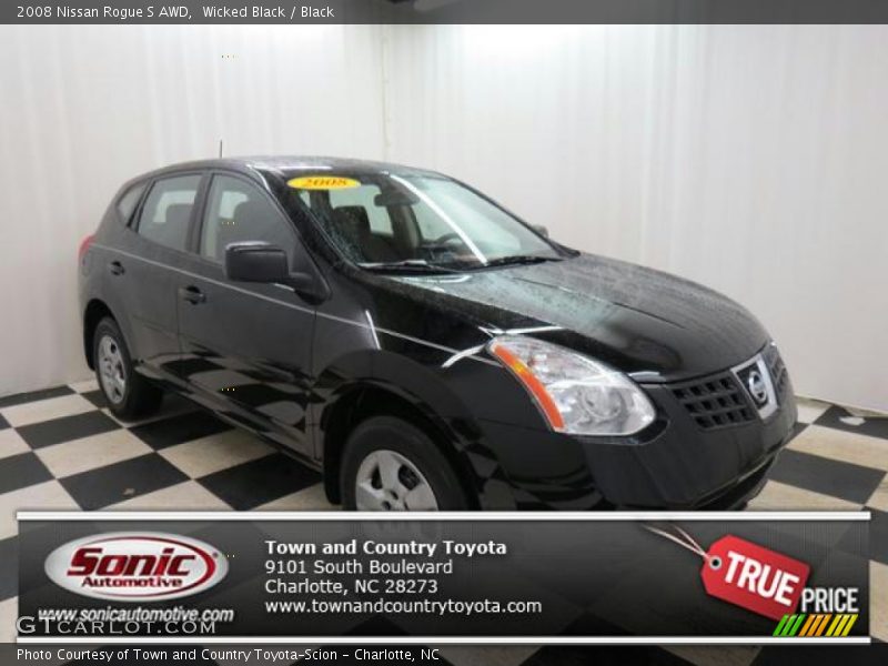 Wicked Black / Black 2008 Nissan Rogue S AWD