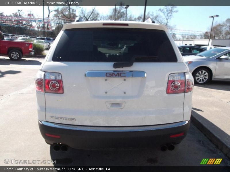 Summit White / Ebony 2012 GMC Acadia SL