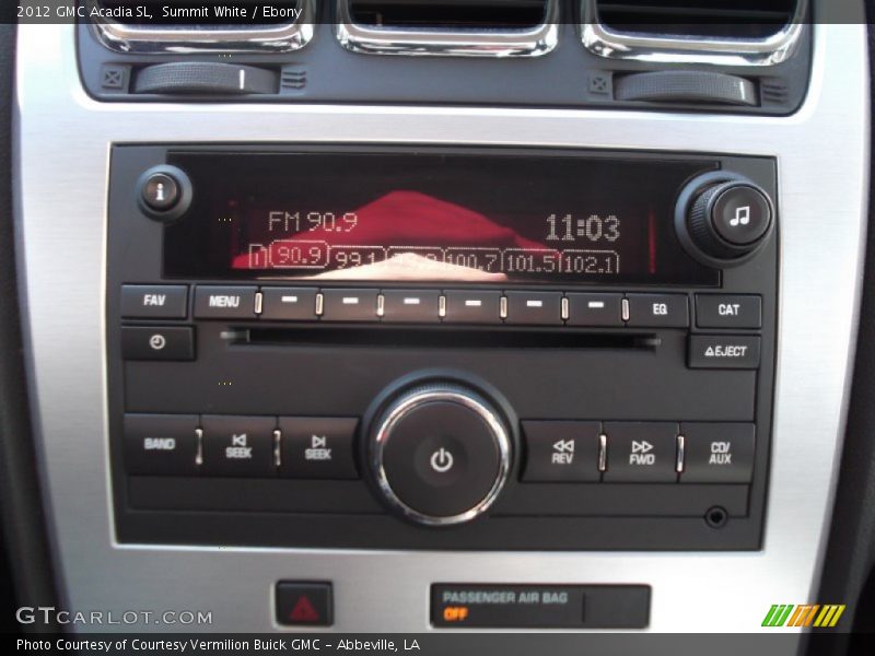 Summit White / Ebony 2012 GMC Acadia SL