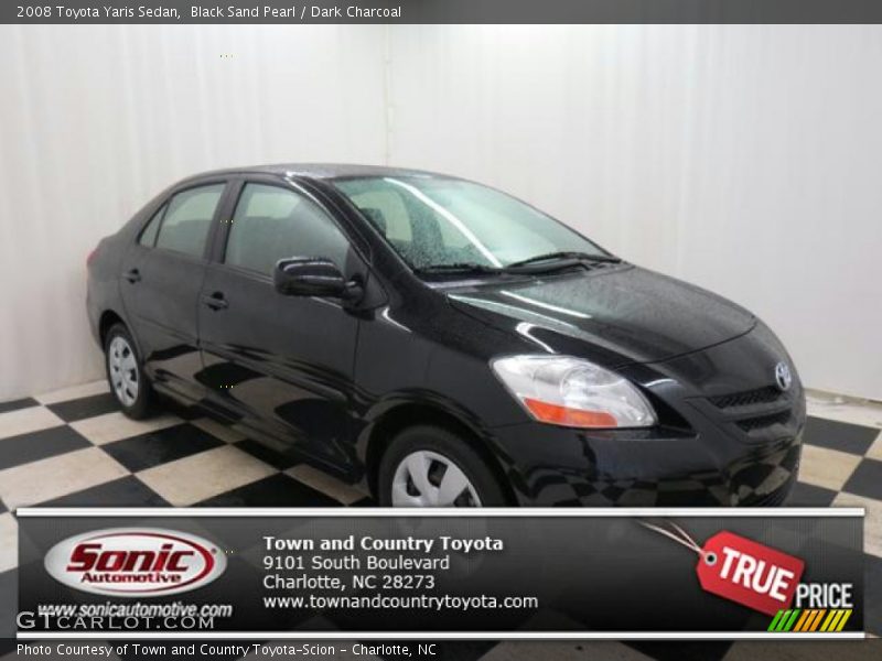 Black Sand Pearl / Dark Charcoal 2008 Toyota Yaris Sedan