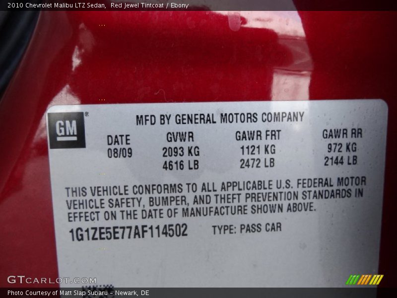 Red Jewel Tintcoat / Ebony 2010 Chevrolet Malibu LTZ Sedan