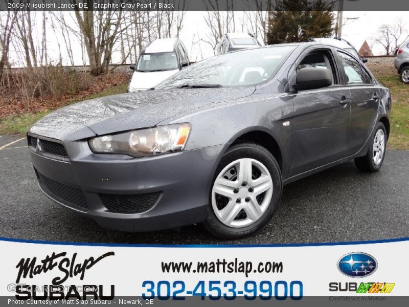Graphite Gray Pearl / Black 2009 Mitsubishi Lancer DE