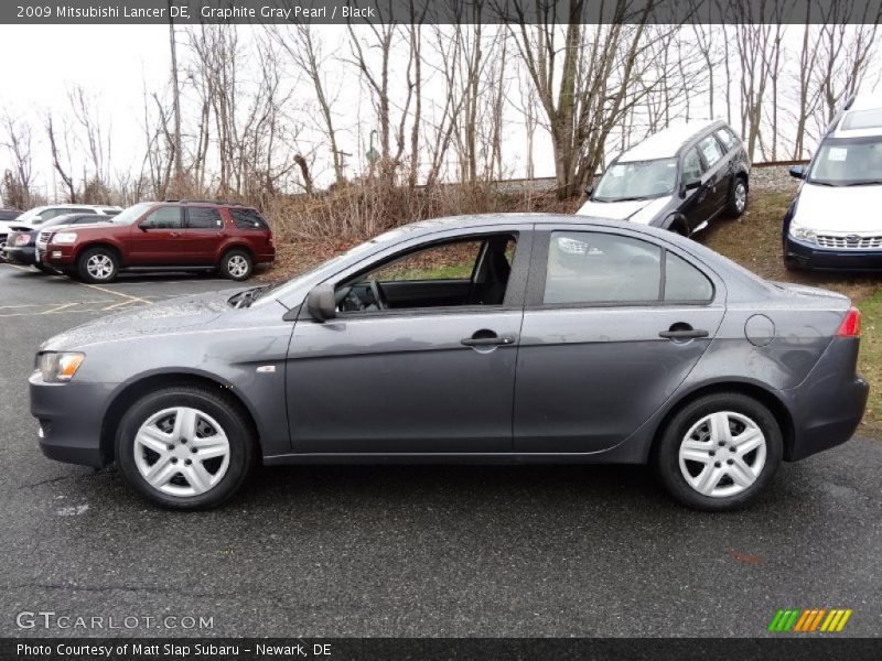 Graphite Gray Pearl / Black 2009 Mitsubishi Lancer DE