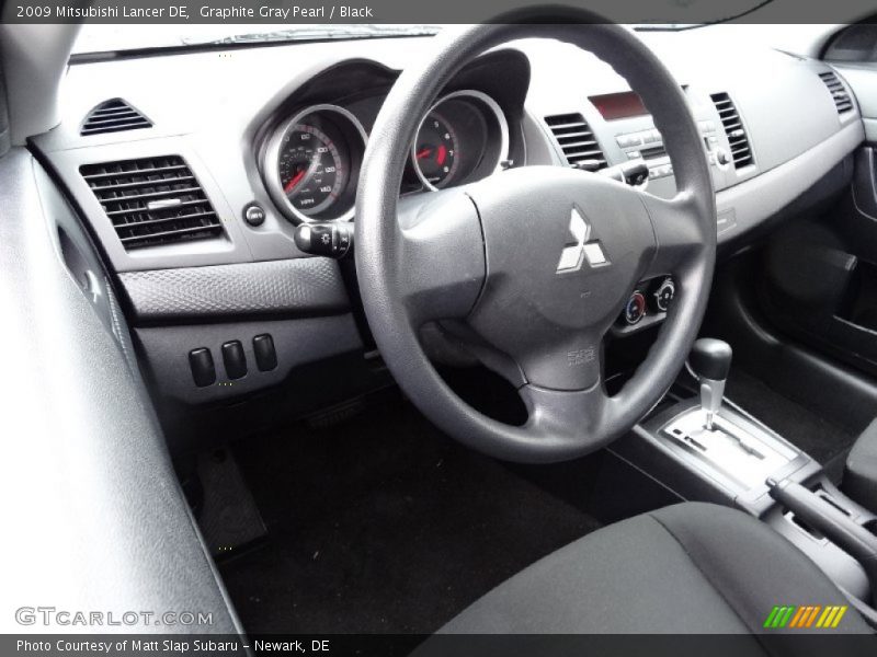 Graphite Gray Pearl / Black 2009 Mitsubishi Lancer DE
