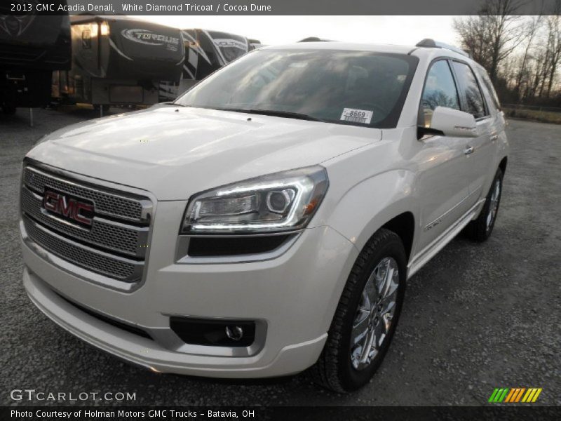 White Diamond Tricoat / Cocoa Dune 2013 GMC Acadia Denali