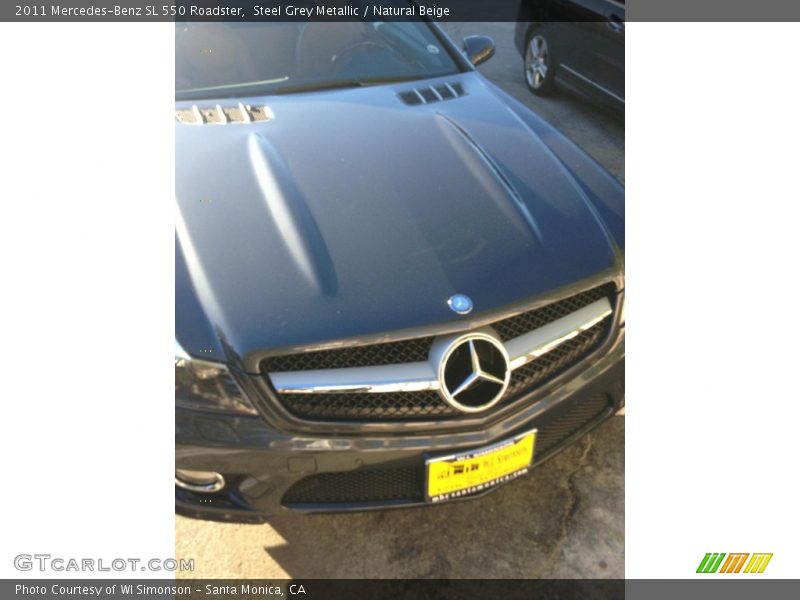 Steel Grey Metallic / Natural Beige 2011 Mercedes-Benz SL 550 Roadster
