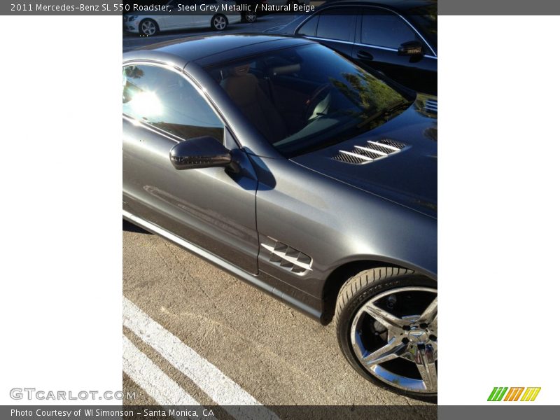 Steel Grey Metallic / Natural Beige 2011 Mercedes-Benz SL 550 Roadster