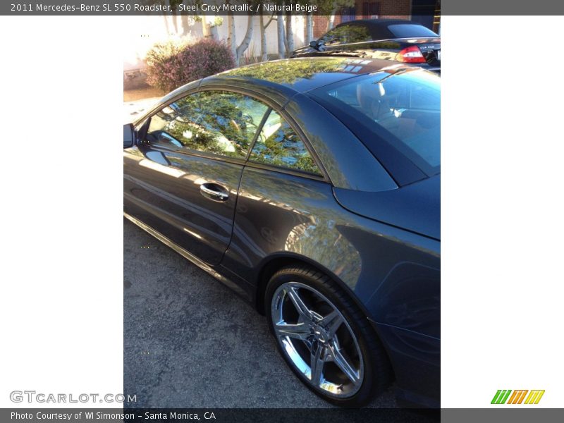 Steel Grey Metallic / Natural Beige 2011 Mercedes-Benz SL 550 Roadster