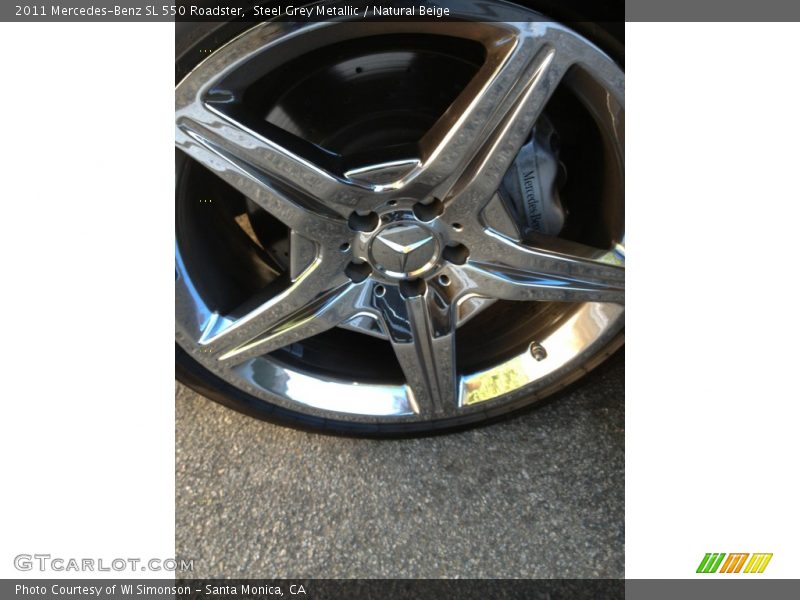 Steel Grey Metallic / Natural Beige 2011 Mercedes-Benz SL 550 Roadster