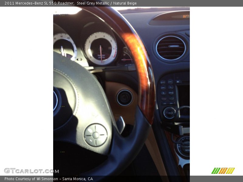 Steel Grey Metallic / Natural Beige 2011 Mercedes-Benz SL 550 Roadster