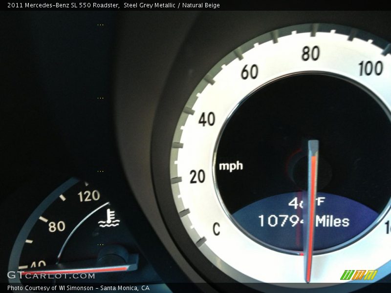 Steel Grey Metallic / Natural Beige 2011 Mercedes-Benz SL 550 Roadster